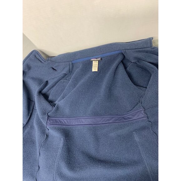 Patagonia Women's Med Navy Blue Double Breasted lined Jacket Cozy Warm Casual - Picture 9 of 15
